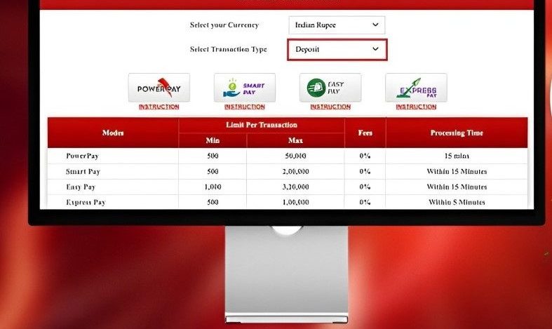 Step 3 Winboom Choose a Payment Method